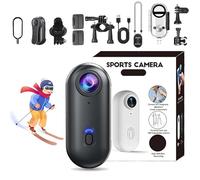Generico Varnock Hd Action Camera, The Snap Cam, 1080p/4k Hands-Free Magnetic Camera, Mount Anywhere, for Cycling, Skiing, Diving, Pet Walking, Fishing (Black-High Specs-4K,No Card)
