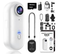 Generico Varnock HD Action Camera, The Snap Cam, HD 1080P/4K Thumb Action Camera, Pov Pro 4K Cam with Audio and Video Recording for Cycling, Ski, Diving and Outdoors Activities (White-4K,64G)