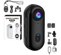 Generico Varnock Hd Action Camera, Varnock Action Camera,The Snap Cam, Hd 1080p/4k Mini Wearable Body Adventure,Mount Anywhere, for Vlogging, Cycling, Diving (Black,1080P)