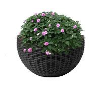 Generico Vasi Da Parete, Vasi Per Piante Da Esterno, Vaso Da Appendere Interno, Design Semicircolare In Rattan, Design A Doppio Strato, 21 * 16,5 Cm, Con 2 X Ganci, 2 X Viti, 2 X Set Di Viti