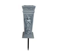 Generico Vasi di cimitero, con punte a terra, 9.5x9.5x38,5 cm, vaso grave commemorativo, fiori artificiali vasi angeli, metallo resistente alla ruggine, per decorazione per la testa del cimitero
