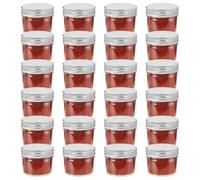 Generico Vasi per Marmellata in Vetro Coperchio Argento 24 pz 110 ml,Argento,3.83kg,50792