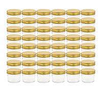 Genérico Vasi per Marmellata in Vetro Coperchio Oro 48 pz 110 ml,Oro,7.27kg,50796