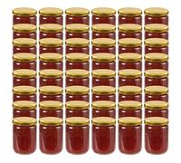 Generico Vasi per Marmellata in Vetro Coperchio Oro 48 pz 230 ml,Oro,8.45kg,50802