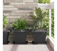 Generico Vasi per Piante 6 PCS Nero 38 x 38 x 30 cm Plastica,Prato e Giardino,Giardinaggio,Vasi e fioriere-3403302