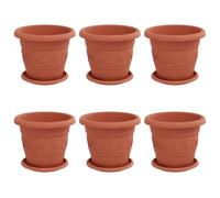 Generico Vasi per Piante 6 PCS Rosso Mattone Ø 26 x 21.5 cm Plastica-3403270