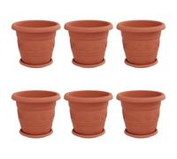 Generico Vasi per Piante 6 PCS Rosso Mattone Ø 26 x 21.5 cm Plastica-3403272