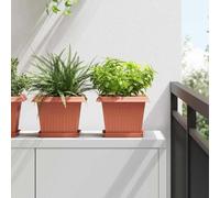 Generico Vasi per Piante 6 PCS Rosso Mattone 23 x 23 x 17,5 cm Plastica,Prato e Giardino,Giardinaggio,Vasi e fioriere-3403292