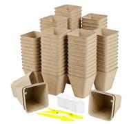 Generico Vasi per Vivaio,Set da 70 Vasi Quadrati Riutilizzabili | Kit con di Torba E Piantatrice di Giardino da Vivaio | per trapianto, Crescita, Interno, Esterno, Cortile