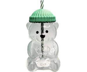 Generico Vaso da bevande in vetro borosilicato a forma di - Design carino e unico leggero versatile per calde fredde facile pulire ideale uso quotidiano come regalo