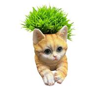 Generico Vaso Da Fiori Per Gatti - Decorazione Per Vaso Da Fiori Con Statua Di Gatto In Resina 3D, Vasso Da Per Giardino Paesaggio Esterno Casa Soggiorno Ufficio Ingresso Libreria Davanzale