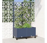 Generico Vaso da Giardino con grigliato e Ruote Blu Grigio PP,Prato e Giardino,Giardinaggio,Vasi e fioriere-3422971