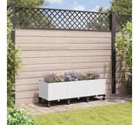 Generico Vaso da Giardino con Ruote Bianco 120 x 40 x 48 cm PP,Prato e Giardino,Giardinaggio,Vasi e fioriere-3423050