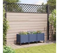 Generico Vaso da Giardino con Ruote Blu Grigio 120 x 40 x 48 cm PP,Prato e Giardino,Giardinaggio,Vasi e fioriere-3423048