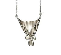 Generico Vaso di fiori - Collana | Ciondolo in argento elettrolitico | Lunghezza catena a O da 41-50 cm, design leggero da 15 g, supporto floreale unico, per regali di compleanno e da indossare tu