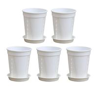 Generico Vaso Per Piante Con Vassoio Di Drenaggio - Set Da 5 Pezzi Con Vassoio Contenitore Per Interni,Vaso Da Semenzaio,Per Cortile Balcone Ufficio Soggiorno Giardino Coltivazione Semina E Trapianto