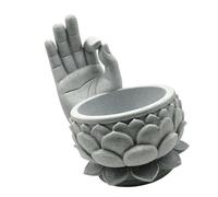 Generico Vaso per sculture floreali stampato a mano compatto per interni | supporto per verdure con apertura drenaggio per espositore da tè sul ripiano del tavolo da lavoro