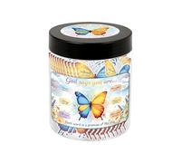 Generico Vaso positivo - Decorazione con fede a farfalla | Vaso per messaggi: display alato colorato, sessanta carte con motivazione a per amici, donne, uomini, ufficio, camera da , aula