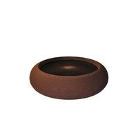 Generico Vaso Shabby Ciotola Vasar per Bonsai Catus Fiori in Resina rigata moderna Ø42 x h12,5cm Marrone Bronzo