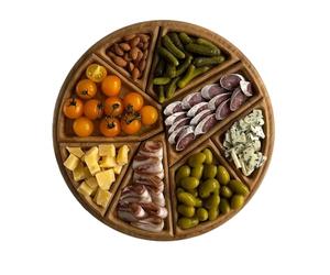 Generico Vassoi per alimentari da servizio vassoio di grandi dimensioni con 8 scomparti rimovibili, decorazioni la casa della scheda salumi disputa