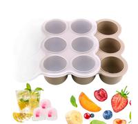 Generico Vassoio Congelatore per Omogeneizzati,Vassoio Congelatore 9 Scomparti per Conservazione Pappe - Forma Cubetti per Purea di Frutta Zuppe Pasti Fatti in Casa