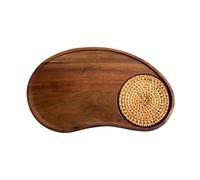Genérico Vassoio da caffè - Tavolo decorativo in legno per servire, tavolo, snack, caffè, colazione, pranzo, patio, tè, organizer rustico per decorazione domestica, kit di presentazione