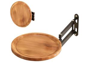 Generico Vassoio da parete pieghevole - Comodino estensibile e regolabile con diametro di 30 cm, vassoio da retrattile montato a parete | Tavolo pieghevole rotondo | per proprietari di camper, camere