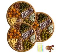 Generico Vassoio da Portata a Forma di Puzzle in Legno, Divertente Vassoio da Portata a Forma di Puzzle con 8 Scomparti Rimovibili per Frutta, Noci, Carne, Salse, Regalo di Arredamento(3pcs)