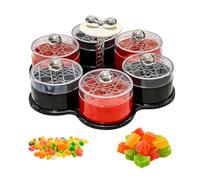 Generico Vassoio da portata diviso - da portatas girevole da 33 x 14,5 cm con coperchio, organizzatore di snack per feste, vassoio componibile per verdure, caramelle e noci, da portata da cucina