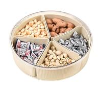 Generico Vassoio Da Servizio Per Snack - Contenitore Per Snack A 5 Scompartimenti Con Coperchio,Da Frutta - Per Casa Cucina Salotto Tavolino Da Caffè Raduno Familiare Festa Picnic All'Aperto