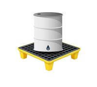 Generico Vassoio di contenimento modulare per fuoriuscite di Petrolio, Piattaforma Anti-Perdita 60x60x15cm con griglia, Pallet Anti-Perdita Resistenti per Uno stoccaggio Sicuro dei liquidi e Una faci