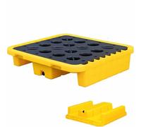 Generico Vassoio di contenimento modulare per fuoriuscite - Piattaforma in polietilene Resistente con griglia per Lo stoccaggio di fusti di Petrolio e Sostanze chimiche - Soluzione di Sicurezza indus