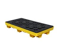 Generico Vassoio di contenimento per fuoriuscite di Petrolio di Grande capacità - Piattaforma per fuoriuscite in polietilene Giallo e Nero, Pallet impilabili a Tenuta stagna per secchi di Vernice e r