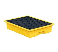 Generico Vassoio di contenimento per fuoriuscite di Petrolio Giallo e Nero, Piattaforma di contenimento modulare con griglia Superiore Piatta, Pallet in polietilene a Tenuta stagna per Magazzino e of