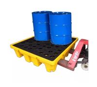 Generico Vassoio di contenimento per fuoriuscite industriali a Prova di perdite, Pallet impilabile per fusti in polietilene con griglia di drenaggio per fusti di Petrolio, 66x66x15 cm, Soluzione di s