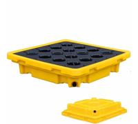 Generico Vassoio di contenimento per fuoriuscite modulare - Piattaforma Anti-perdite in polietilene per fusti di Petrolio e Sostanze chimiche - Soluzione di grigliati di Sicurezza industriali per Imp