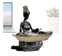 Generico Vassoio per Frutta,Piatti Da Servizio Per Feste Con Disegno Donna Africana - Elegante Ornamento Resina per Tavolo Ideale per Caramelle Dessert Feste Matrimonio Soggiorno
