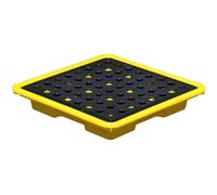 Generico Vassoio per Pallet di contenimento delle fuoriuscite in plastica a Tenuta stagna - Piattaforma in polietilene Resistente con griglia Piatta per fusti di Petrolio - Soluzione Ideale per Il co