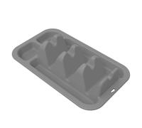 Generico Vassoio per taco - Vassoio per taco con 3 slot | Portaoggetti in Silicone Riutilizzabile Antiscivolo con 2 Scomparti per Condimenti, per Alimenti per la Famiglia Domestica 27,4x16,2x6,3 cm