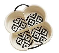 Generico Vassoio Porta Snack Portatile Beige per Snack in Plastica con Scomparti per Biscotti e Dolci per Feste e Housewarming Riutilizzabile