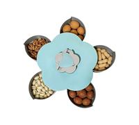 Generico Vassoio Portafrutta - Girevole Multi-scomparto | Vassoio per Verdure con Coperchio per Patatine Salse,per feste, intrattenimento, casa, picnic, viaggi, dessert, patatine e salse