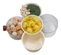 Generico Vassoio Portavivande con Scomparti - Vassoio Girevole 360° da Frutta e Verdura | di Servizio per Alimenti | per Feste, Catering, Picnic, Piano Cucina, Frigo, Dessert, Caramelle, Snack