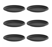 Generico Vassoio Rotondo per Fiori 6 PCS Nero Ø 17,5 x 2 cm Plastica