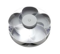 Generico Vassoio scomparti - Girevole con coperchio | Base antiscivolo contenitori frutta coperti | 22x22cm PP conservazione verdure salse intingoli antipasti viaggio picnic tavolo pranzo