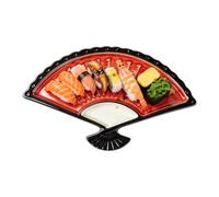 Generico Vassoio Sushi con Piattino Salsa Ceramica per Dumpling | Snack a Forma di Ventaglio Pieghevole Per Cucina di Casa Patatine Fritte Antipasto Snack Insalata e Frutta