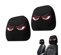 Generico Vehicle Headrest Cover - Cartoon Eyes Design, Flexible Stretch Guard, Dirt Resistant Protector, Soft Breathable Material Car SUV Truck Interior Decoration Seat Protection Stylish Upgrade