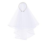 Generico Velo Bianco Da Sposa Elegante - Elegante Corto Bianco,Copricapo Da Sposa Con Velo E Perla | Per Donne Matrimonio Addio Al Nubilato Banchetto Nuziale E Festa Accessorio