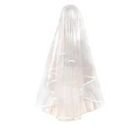 Generico Velo da sposa a due strati - Velo da sposa da con pettine - Bordo del nastro, velo da, velo da per il costume da addio al nubilato delle spose