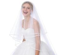 Generico Velo Da Sposa,Elegante Corto Bianco | Cerchietto Per Capelli Con Perle E Velo Da Sposa,Per Cerimonia Di Matrimonio Fidanzamento Ricevimento Nuziale E Festa Di Addio Al Nubilato