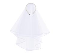 Generico Velo Da Sposa - Elegante Corto Bianco Trasparente,Cerchietto Da Sposa Con Velo Di Perle,Per Cerimonia Di Matrimonio Fidanzamento Ricevimento Nuziale E Festa Di Addio Al Nubilato